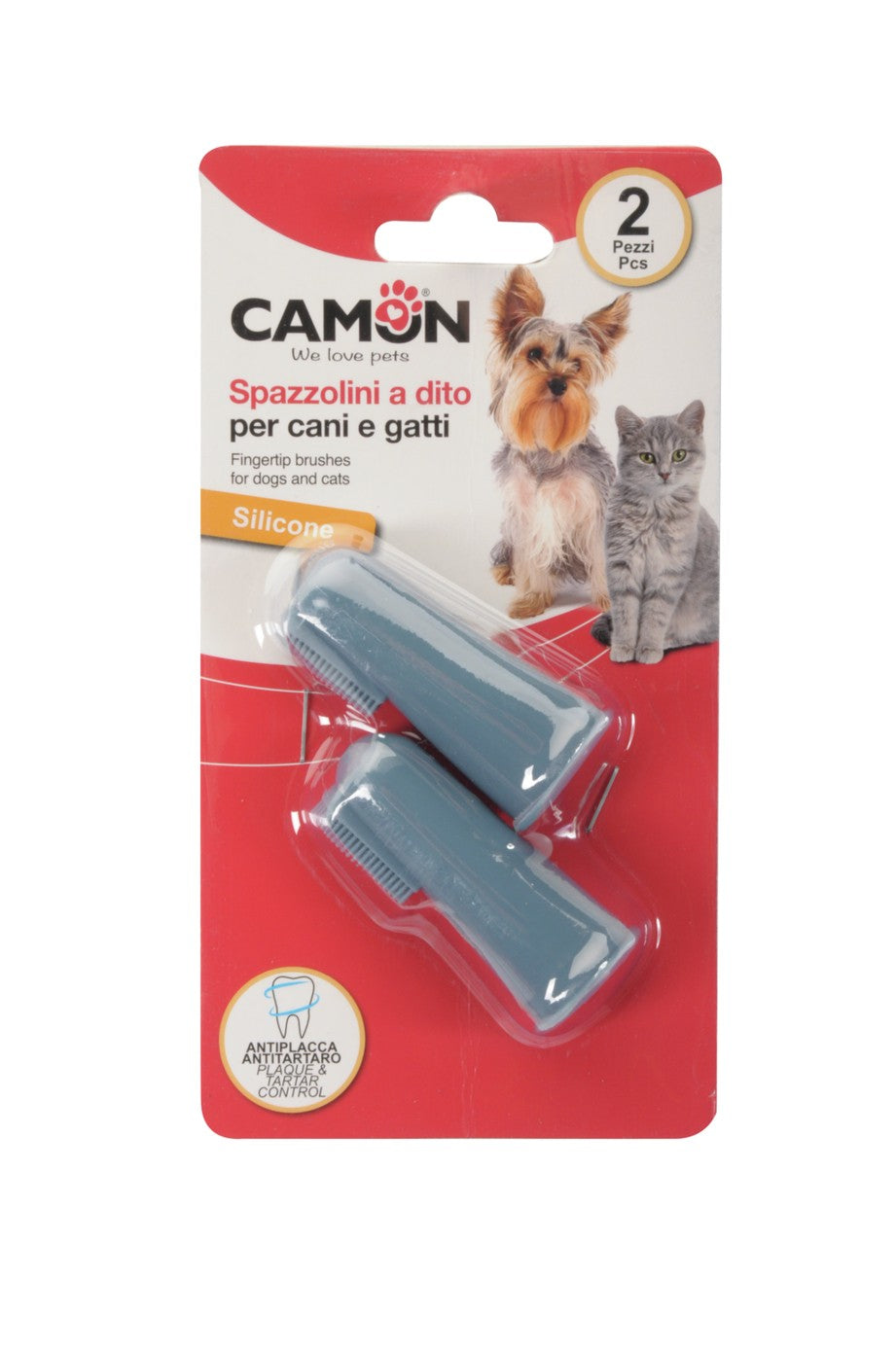 Set 2 spazzolini a dito Camon in silicone per l’igiene dentale di cani e gatti Set 2 spazzolini a dito Camon in silicone per l’igiene dentale di cani e gatti